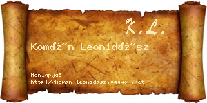 Komán Leonidász névjegykártya
